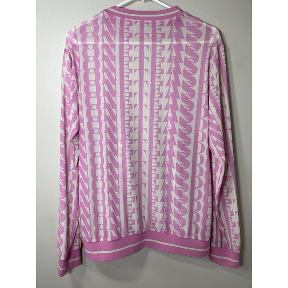 One Teaspoon Pink Mesh Logo Print Long Sleeve Top XS Relaxed Fit Streetwear - Picture 6 of 8